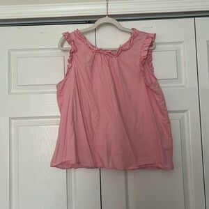 Light pink ruffle detail blouse